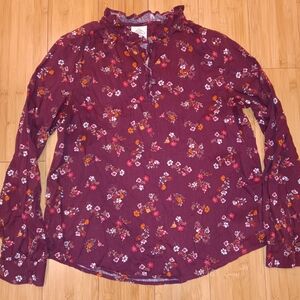 St. John's Bay Burgundy Floral Blouse